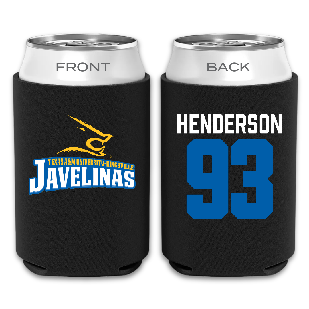 Texas A&M University-Kingsville Football Black Can Cooler - #93 Xavier Henderson