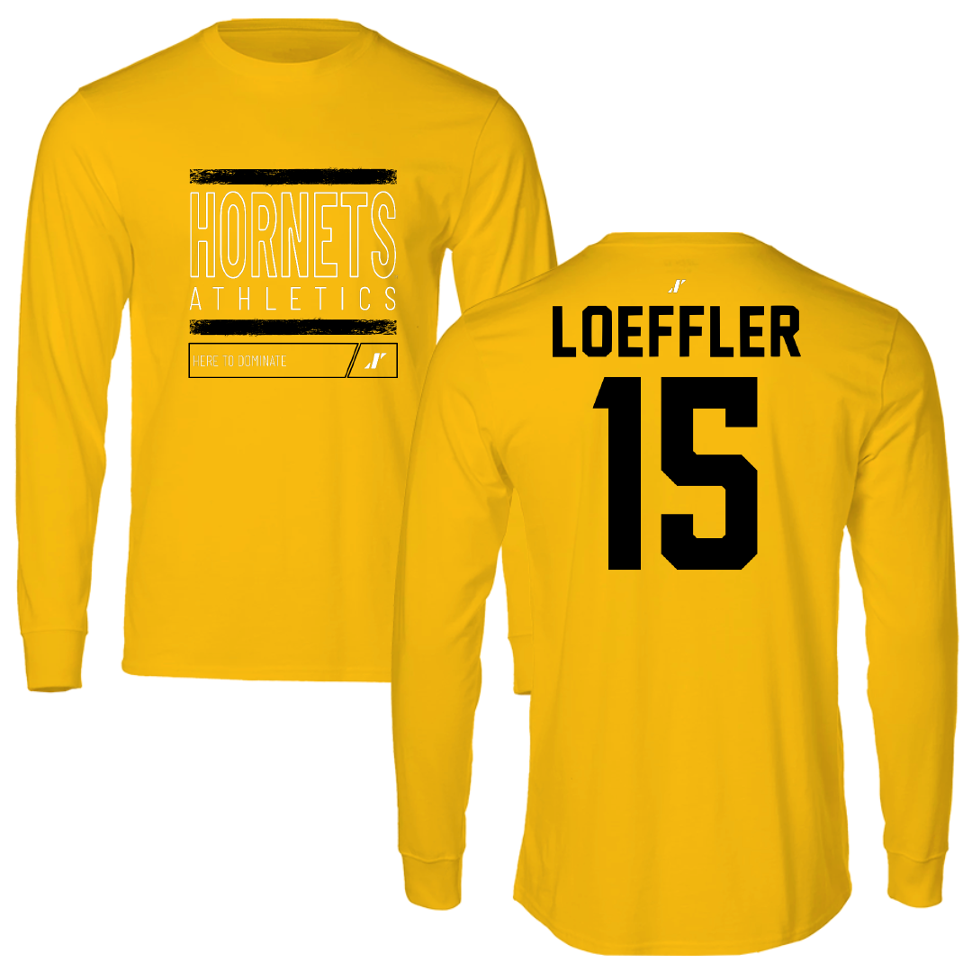Alabama State University Baseball Gold Dominate Performance Long Sleeve - #15 Jacob Loeffler