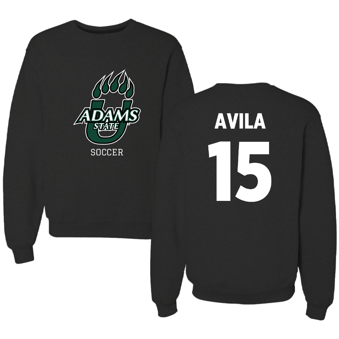 Adams State University Soccer Black State Crewneck - #15 Angel Avila