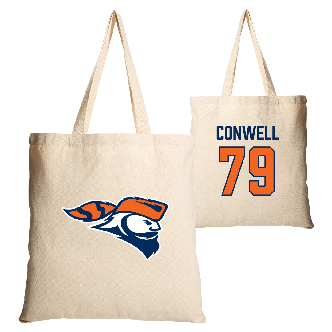 Carroll University Lacrosse Tan Canvas Tote Bag - #79 Brady Conwell