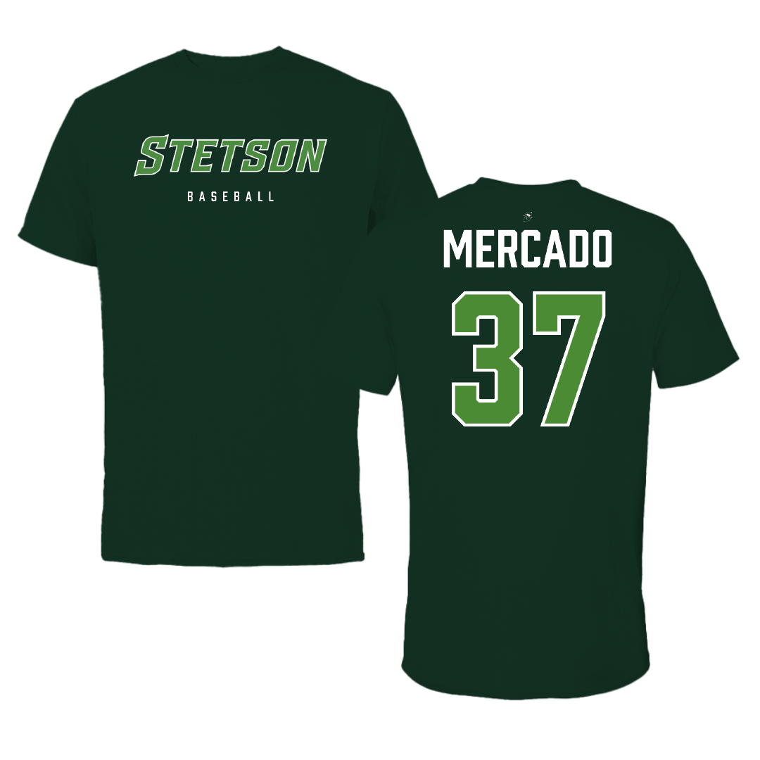 Stetson University Baseball Forest Green Performance Tee - #37 Julian Mercado