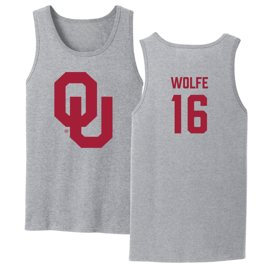 University of Oklahoma Soccer Sport Gray Tank Top - #16 Dani Wolfe