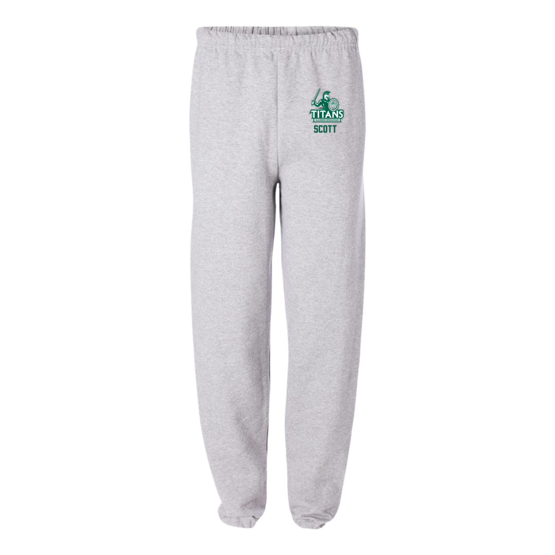 Illinois Wesleyan University Football Light Gray Sweatpants - #20 Jahari Scott
