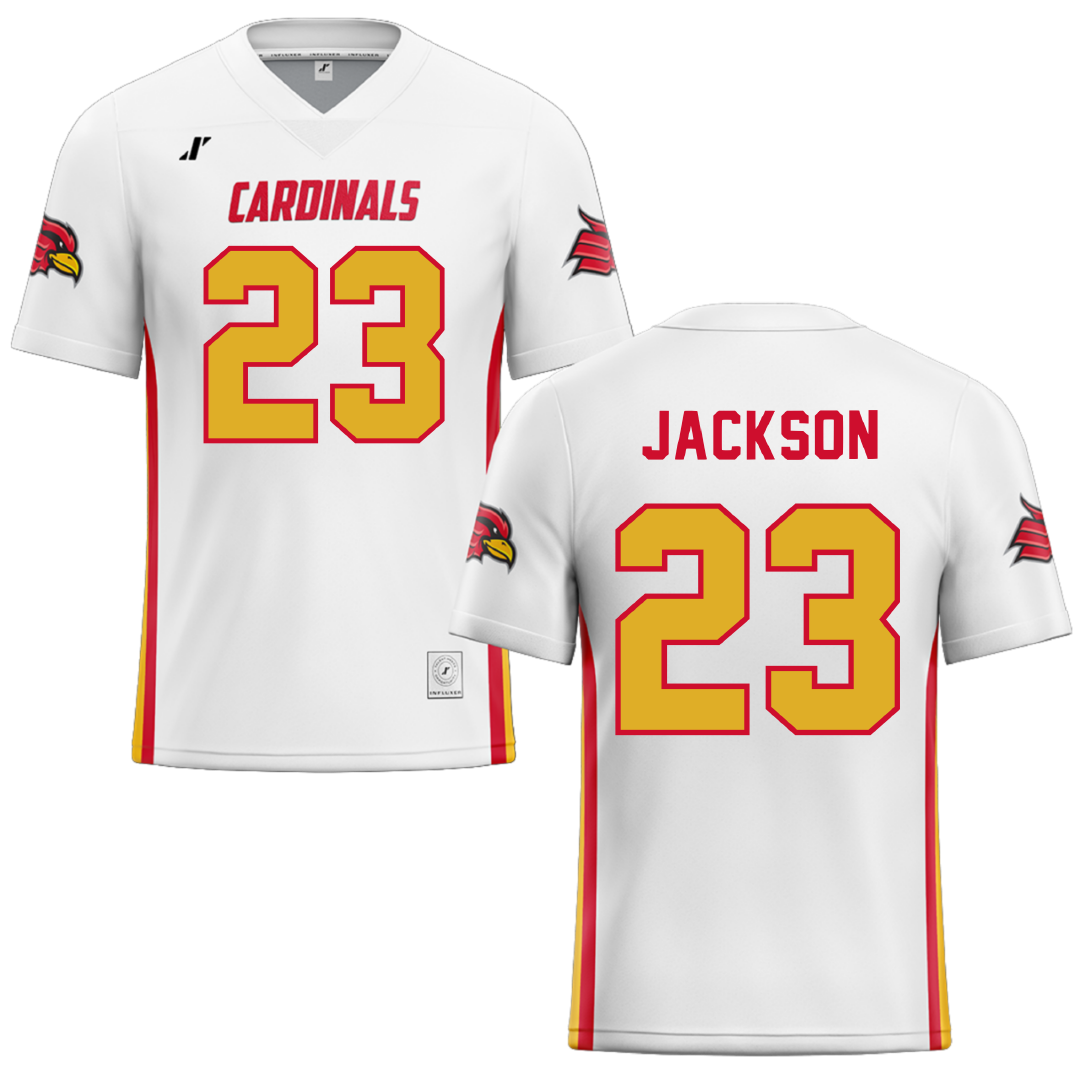 Wheeling University White Football Jersey - #23 Brett Jackson