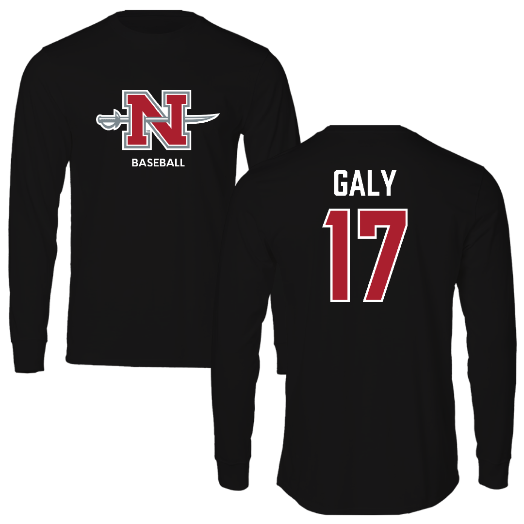Nicholls State University Baseball Black Mascot Performance Long Sleeve - #17 Gavin Galy