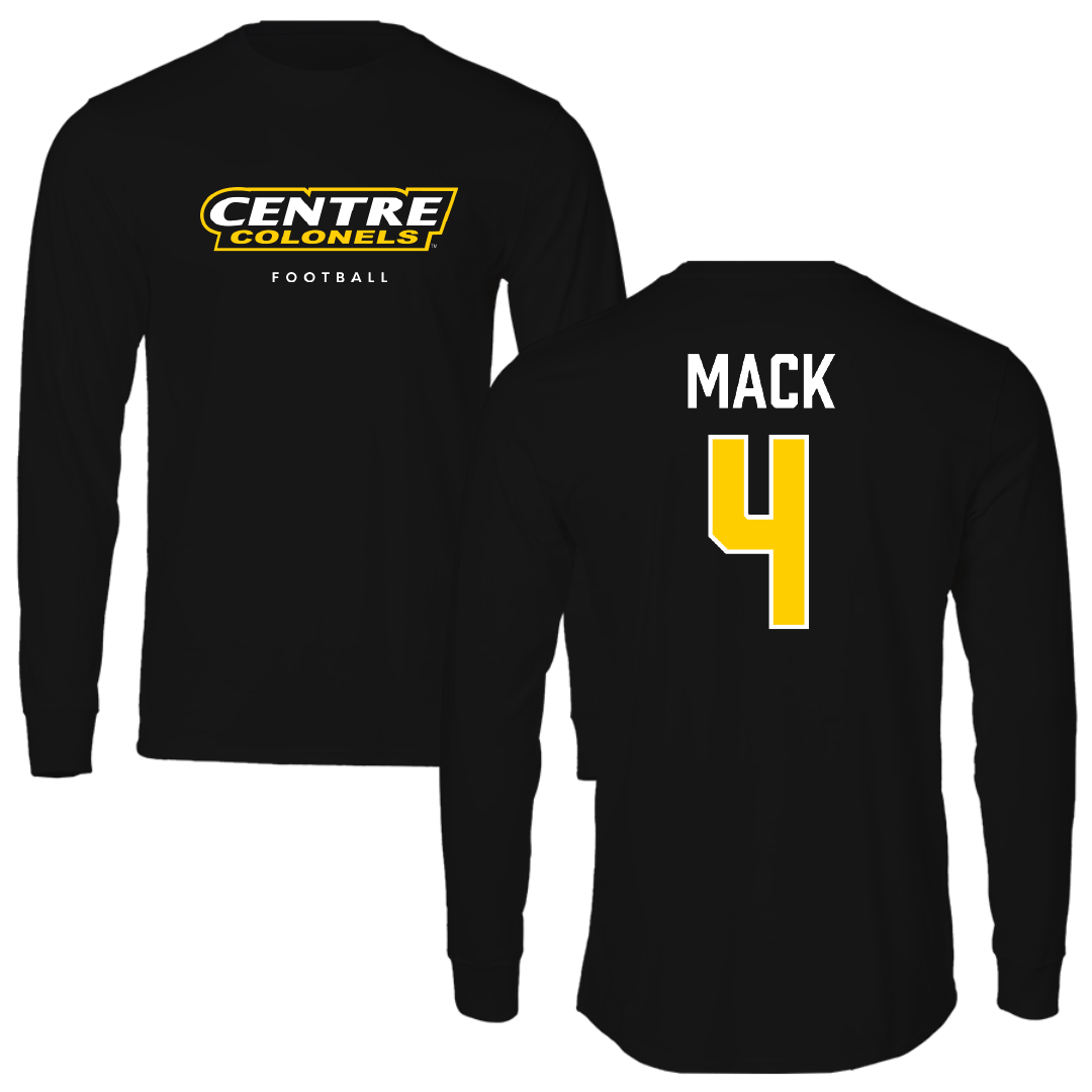 Centre College Football Black Performance Long Sleeve - #4 Stephen Mack