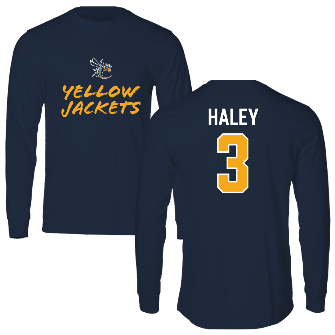 Cedarville University Soccer Navy General Long Sleeve - #3 Asa Haley