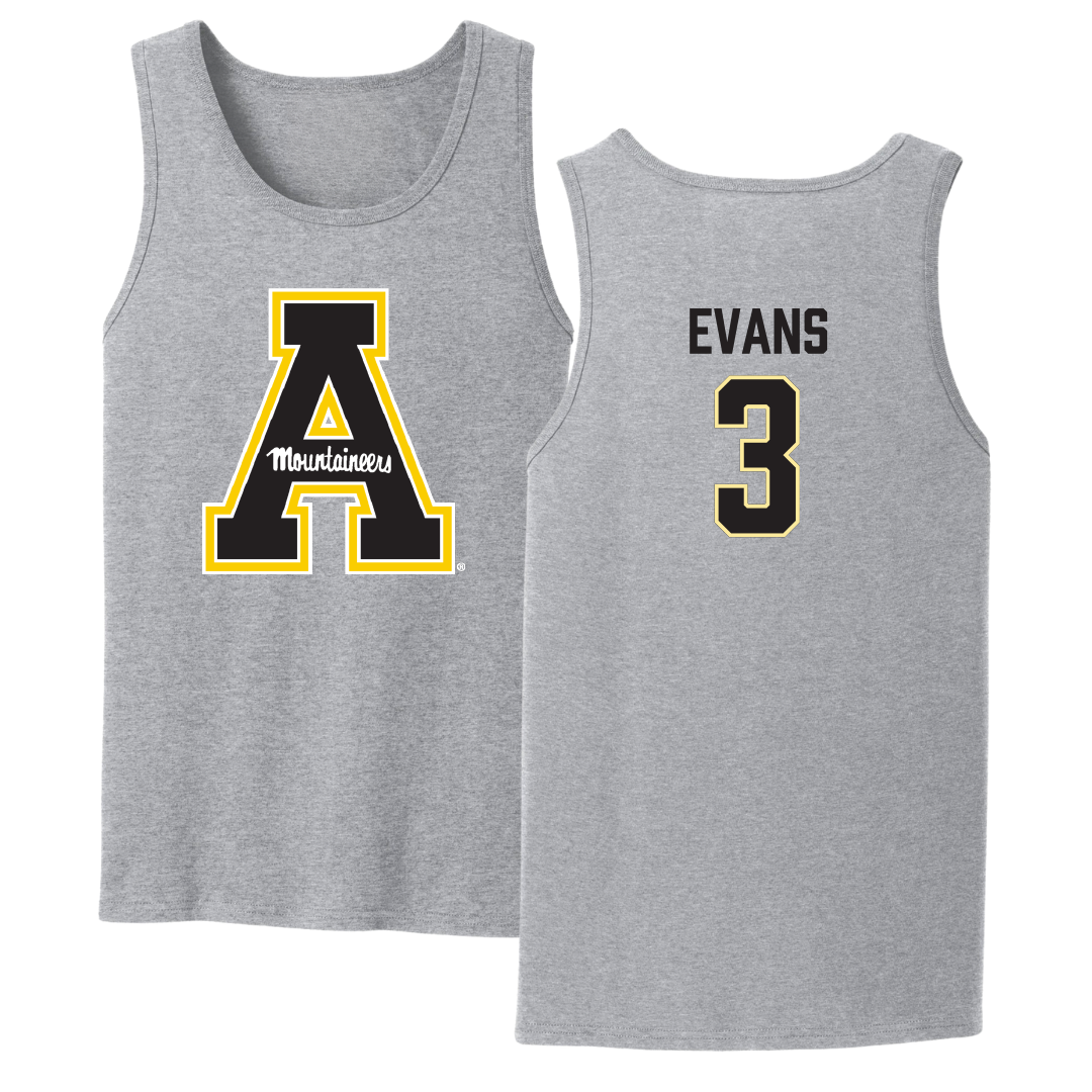 Appalachian State University Baseball Sport Gray Tank Top - #3 Charlie Evans
