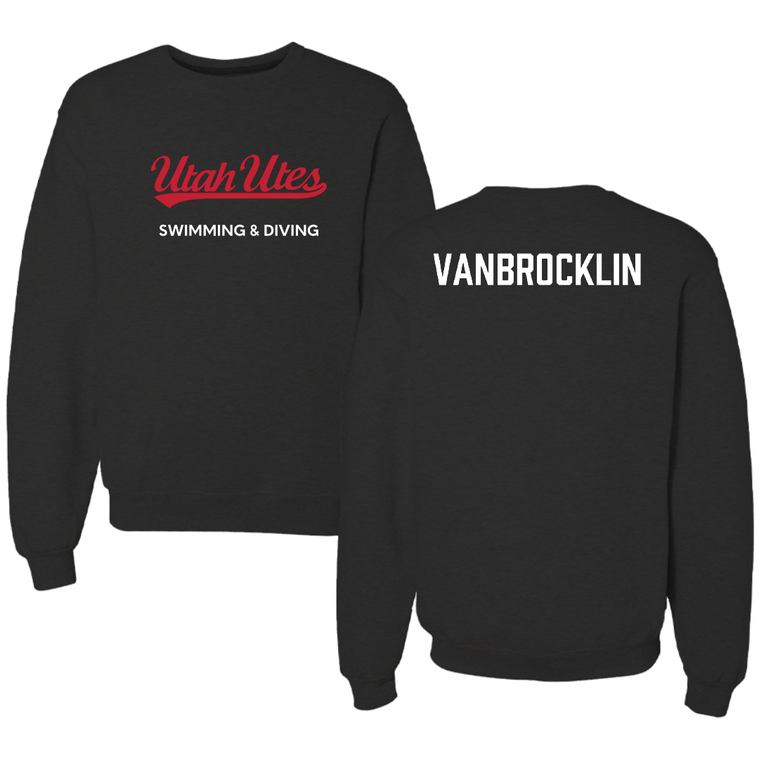 University of Utah Swimming & Diving Black Crewneck - Evan VanBrocklin