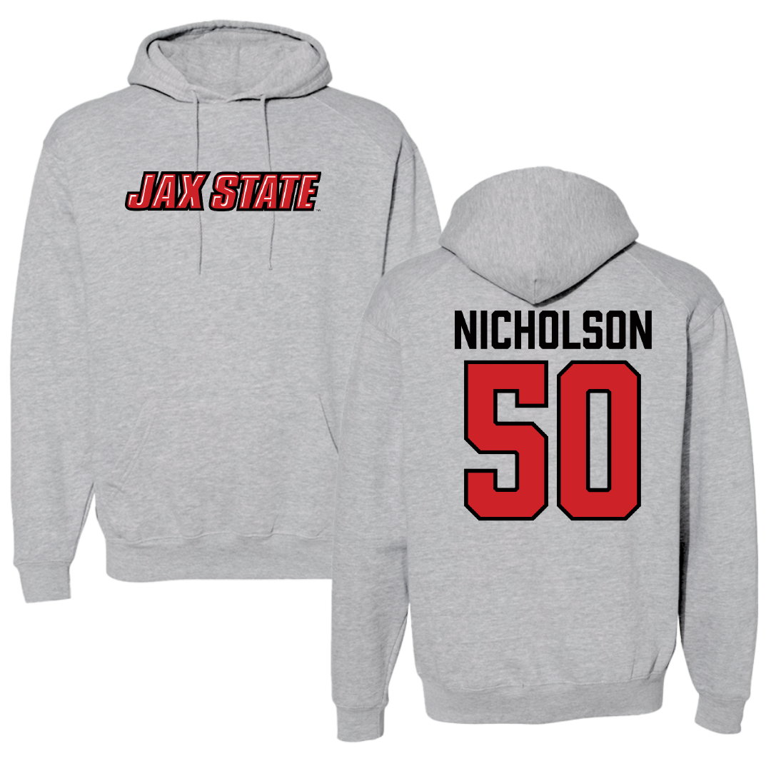 Jacksonville State University Basketball Sport Gray Hoodie - #50 Mason Nicholson