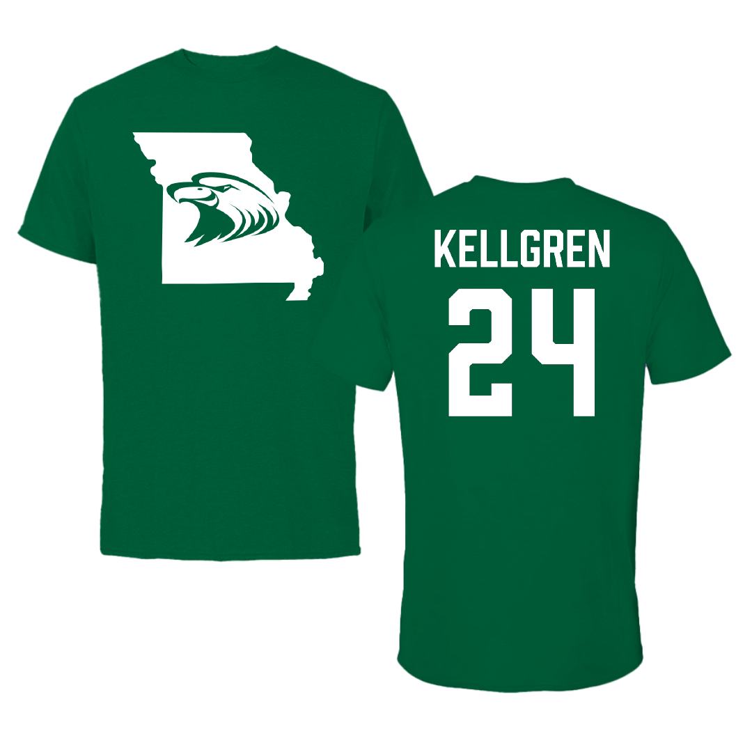 Central Methodist University Baseball Green State Tee - #24 Dawson Kellgren