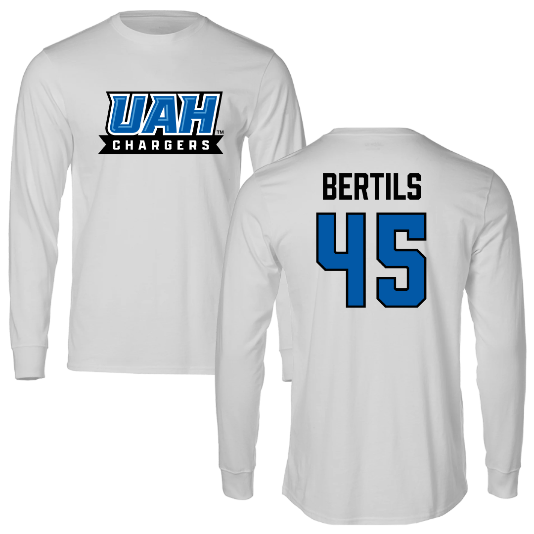 Huntsville Lacrosse (M) Light Gray Performance Long Sleeve - #45 Jake Bertils