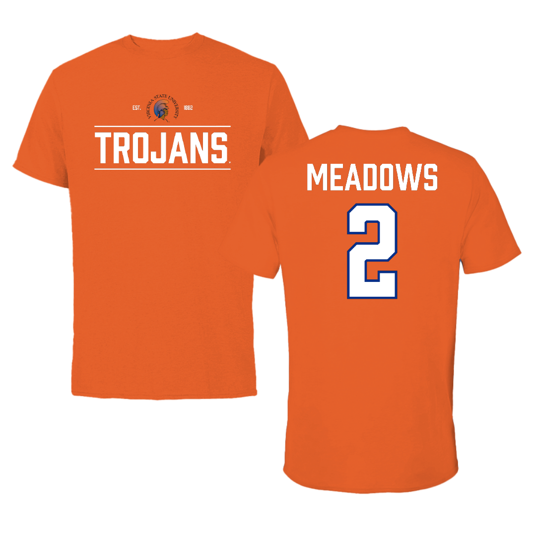 Virginia State University Soccer (M) Orange General Tee - #2 Caleb Meadows