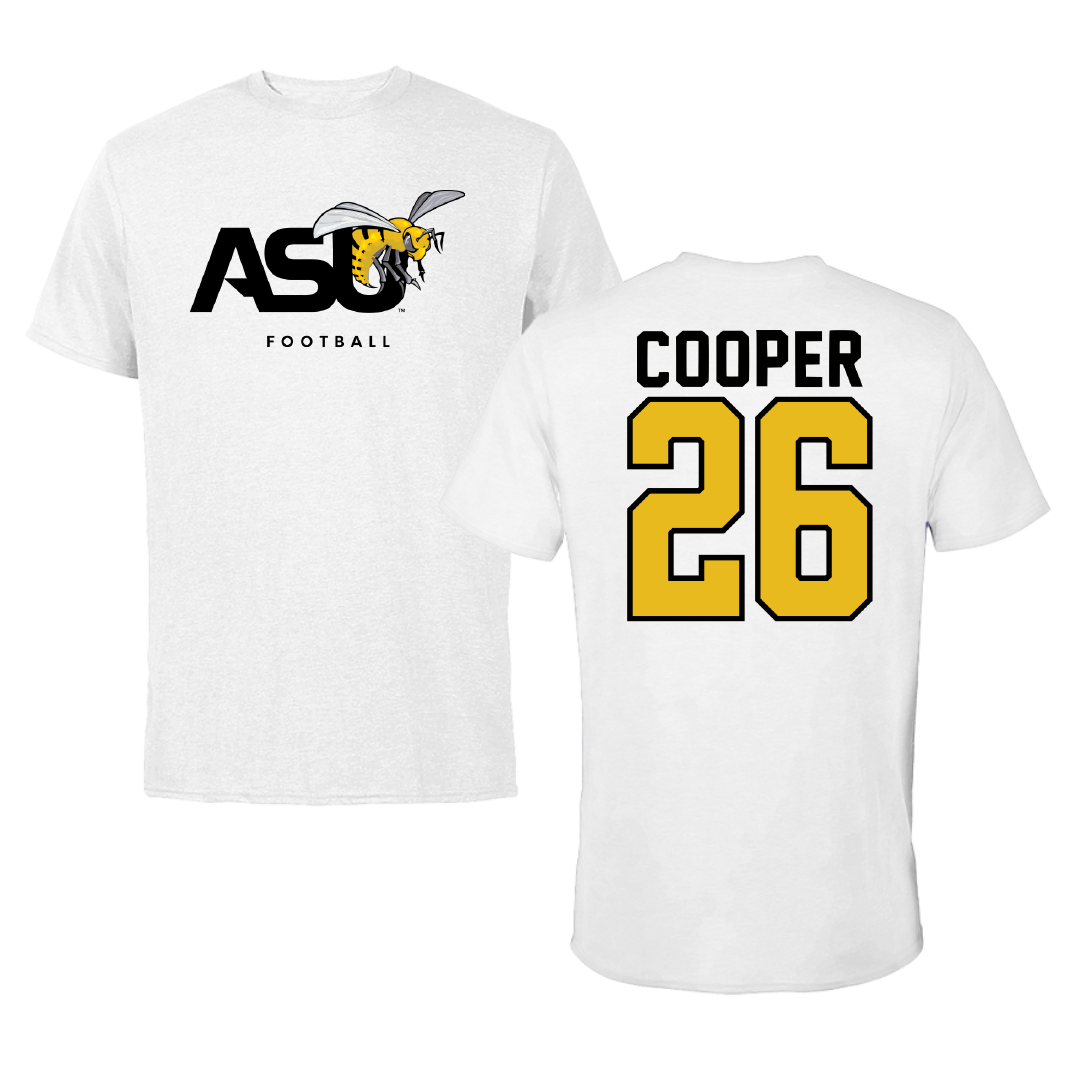 Alabama State University Flag Football White ASU Performance Tee - #26 Jaseona Cooper