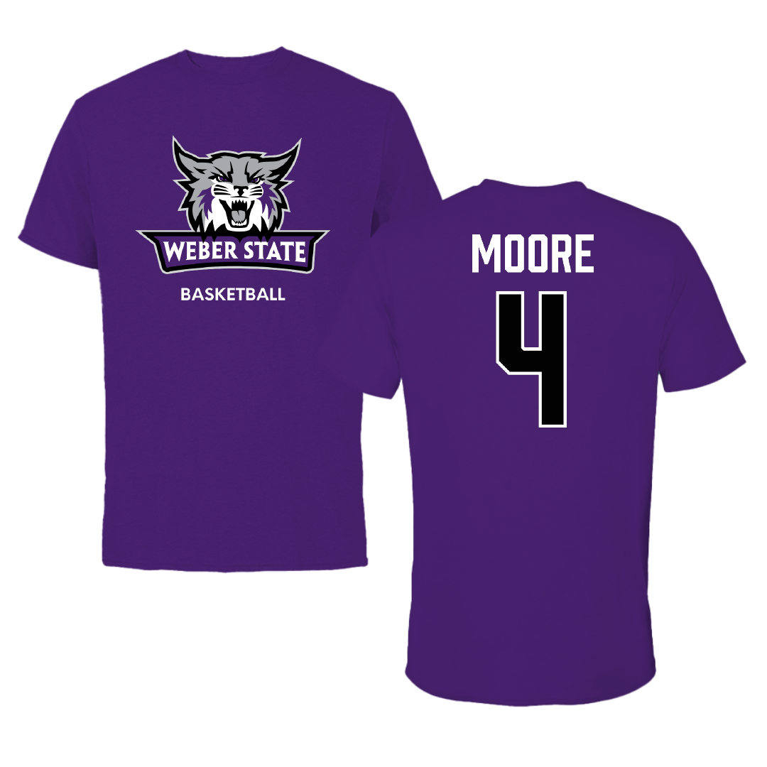 Weber State University Basketball (M) Purple Performance Tee - #4 Anthony Moore