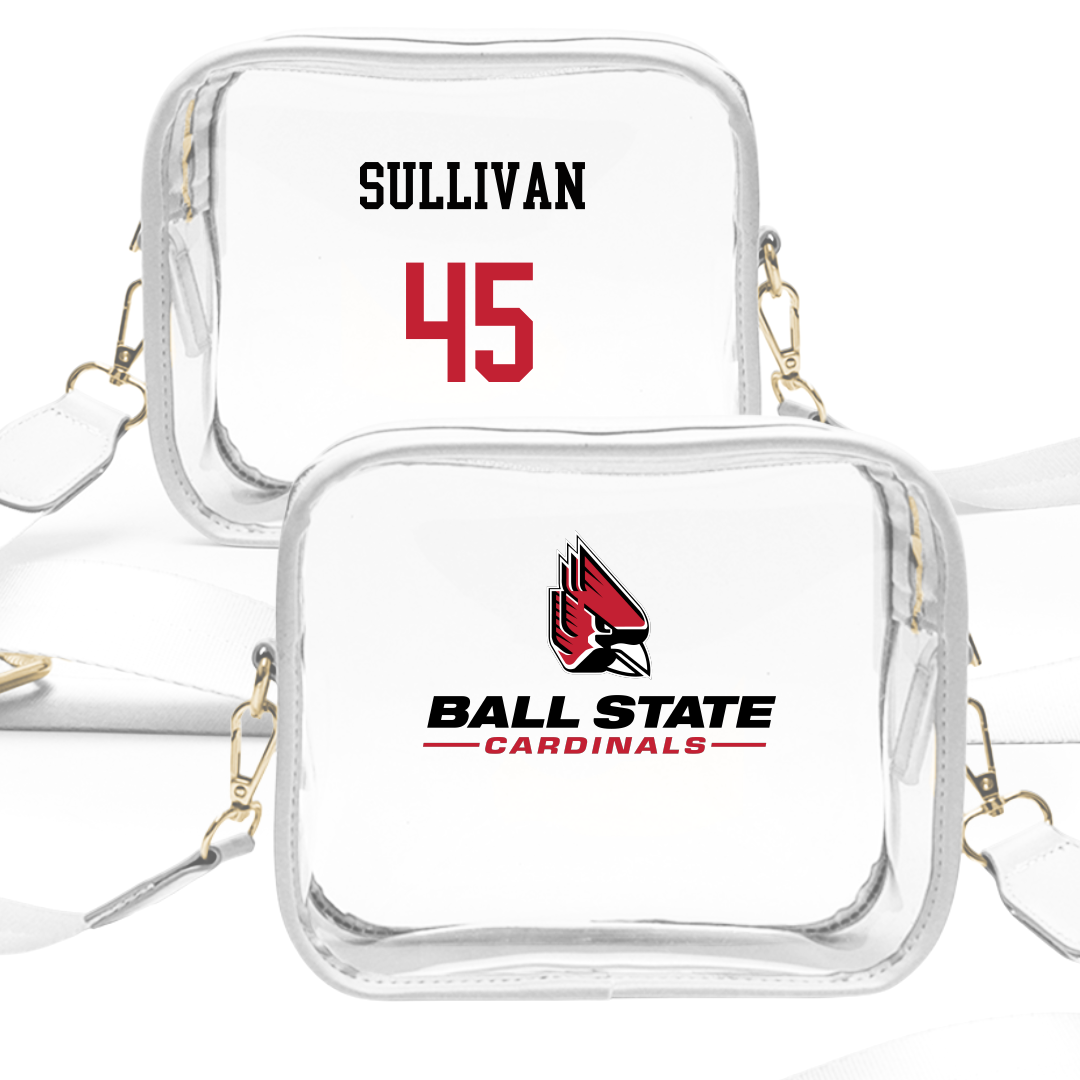 Ball State University Football White Clear Stadium Bag - #45 Max Sullivan