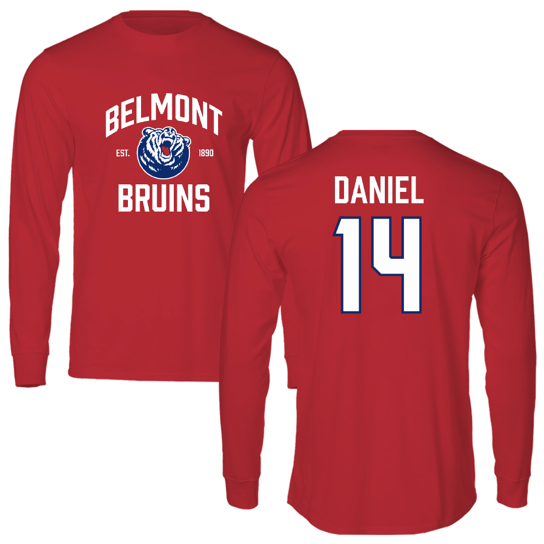 Belmont University Baseball Red General Long Sleeve - #14 Pete Daniel