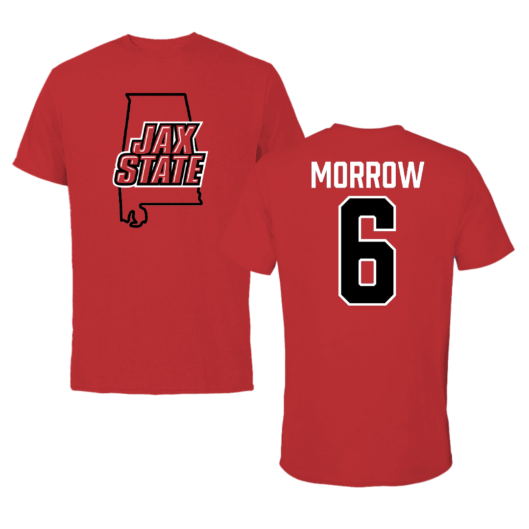 Jacksonville State University Football Red State Tee - #6 Xavier Morrow