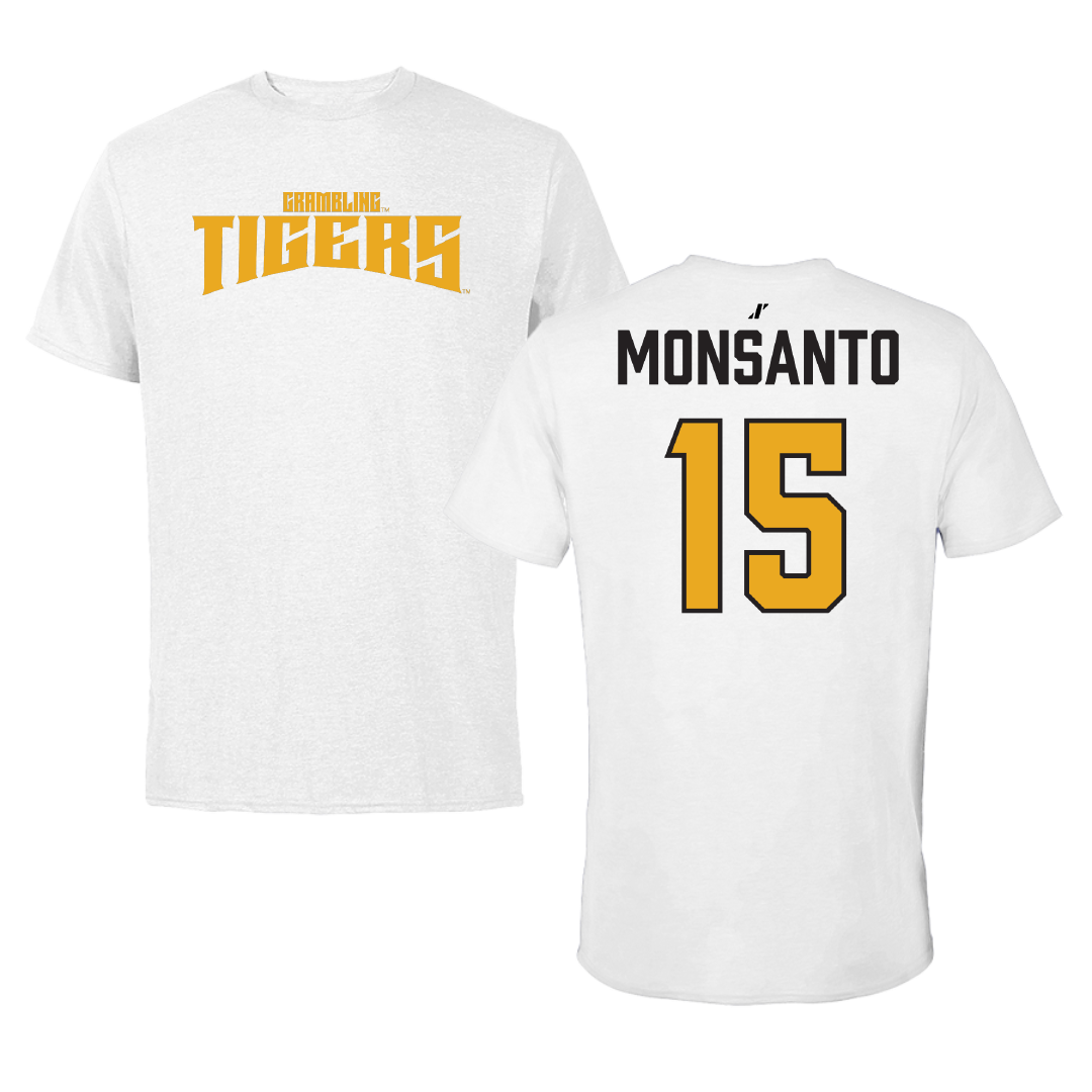 Grambling State University Football White Classic Tee - #15 Shanye Monsanto