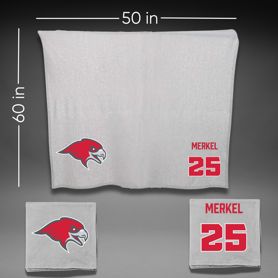 Montclair State University Softball Gray Blanket - #25 Riley Merkel