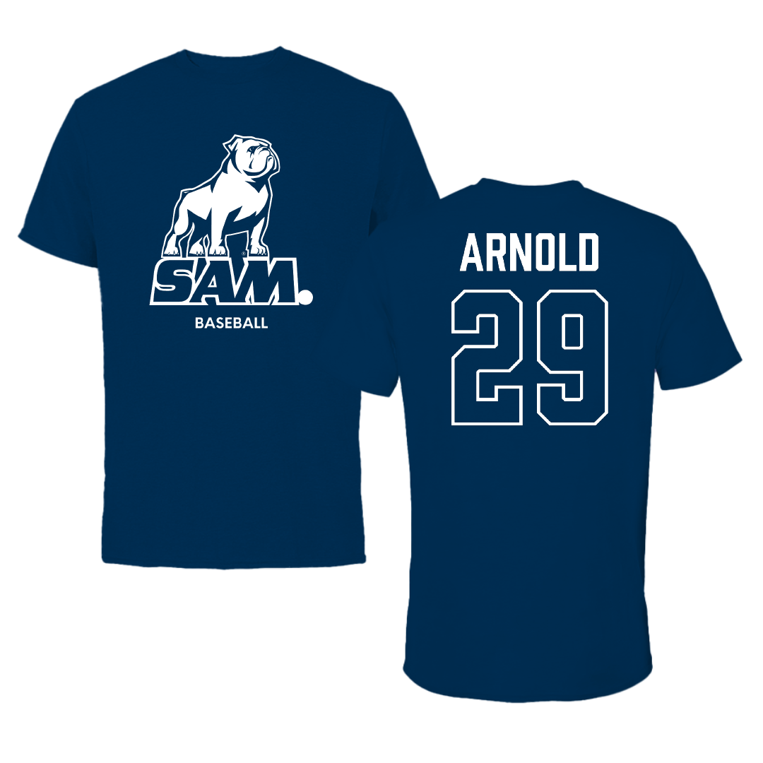 Samford University Baseball Navy Performance Tee - #29 Andrew Arnold