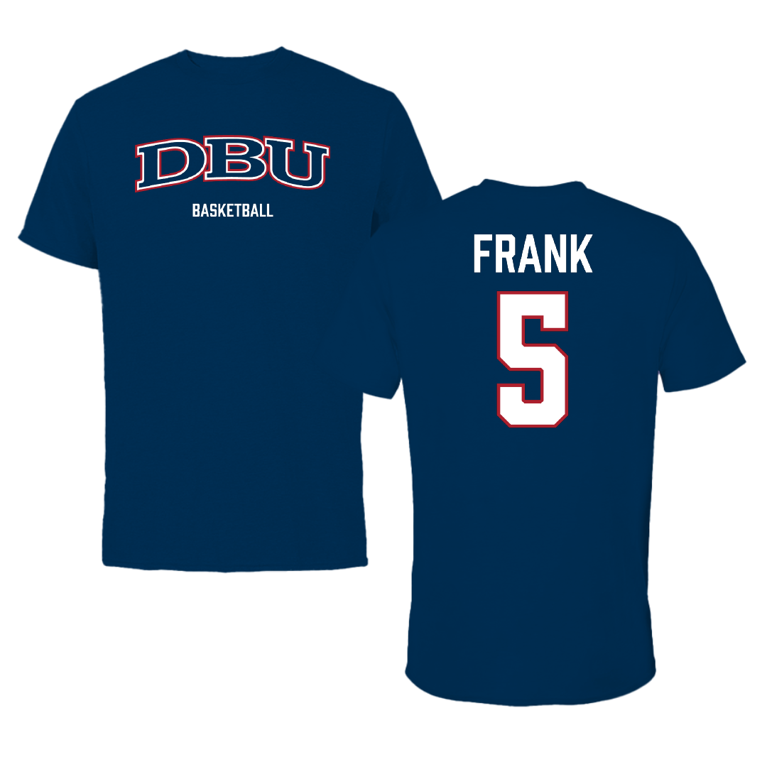 Dallas Baptist University Basketball (M) Navy Performance Tee - #5 Trevor Frank