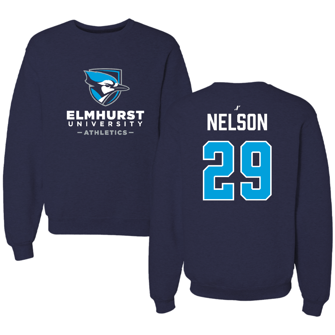 Elmhurst University Baseball Navy Crewneck - #29 Aidan Nelson