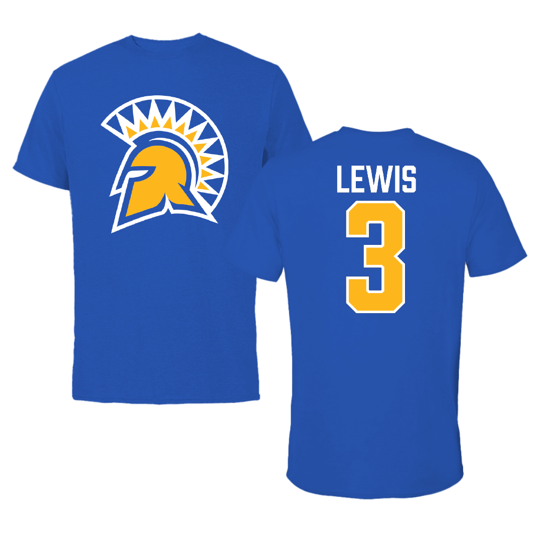 San Jose State University Baseball Blue Performance Tee - #3 Jared Lewis