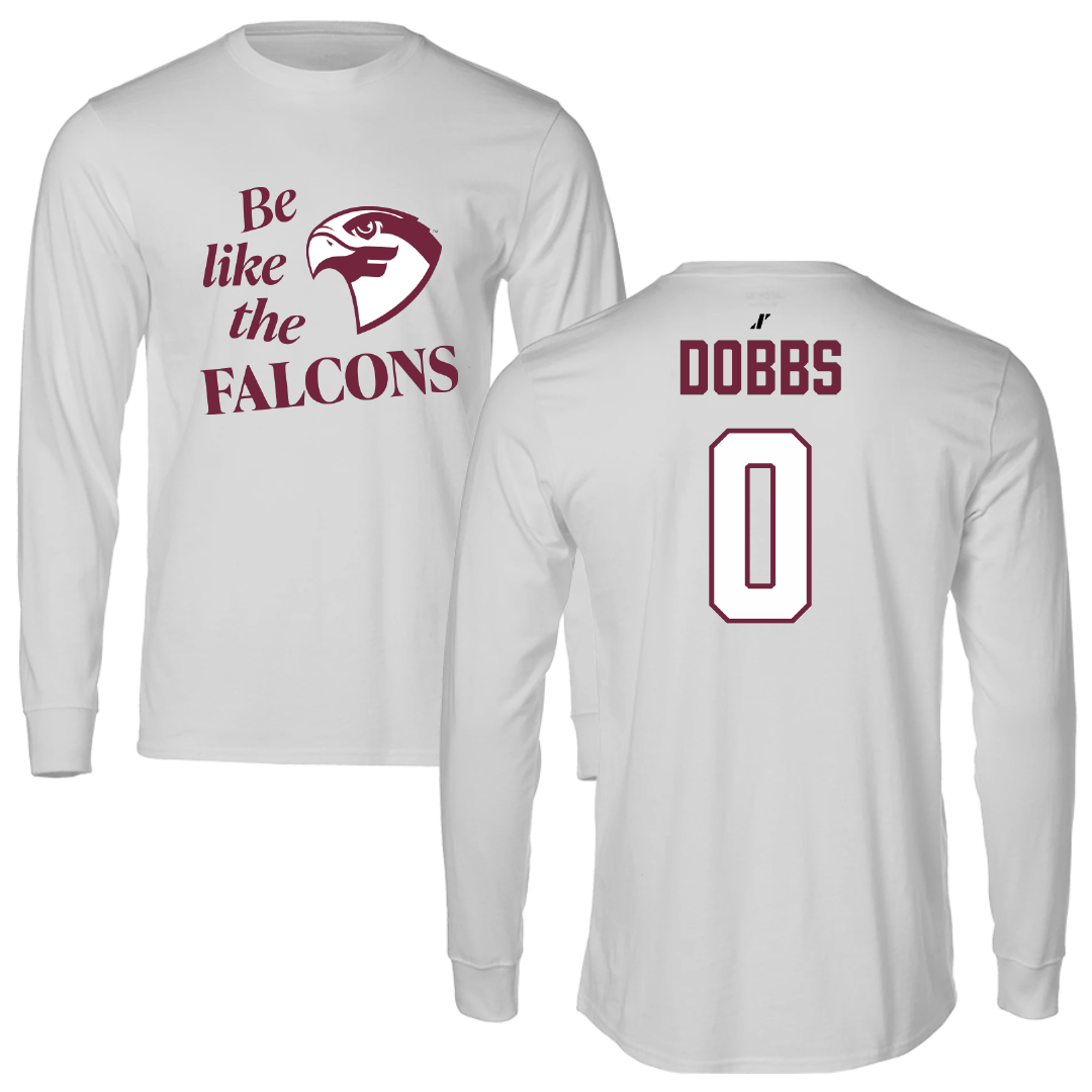 Fairmont State University Basketball (M) Light Gray Be Like Us Performance Long Sleeve - #0 Zycheus Dobbs