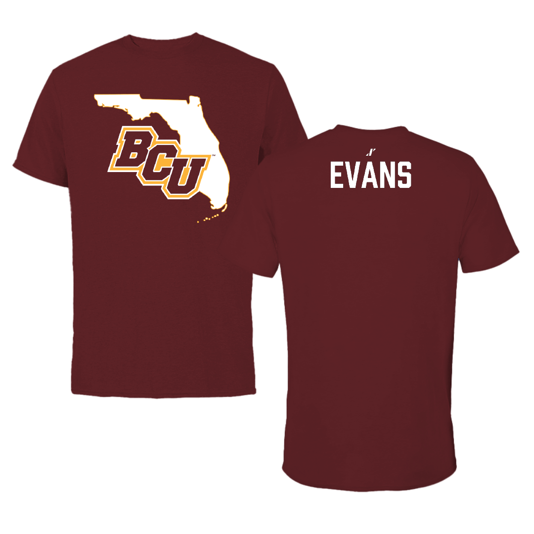 Bethune-Cookman University Football Maroon State Performance Tee - Quinton Evans