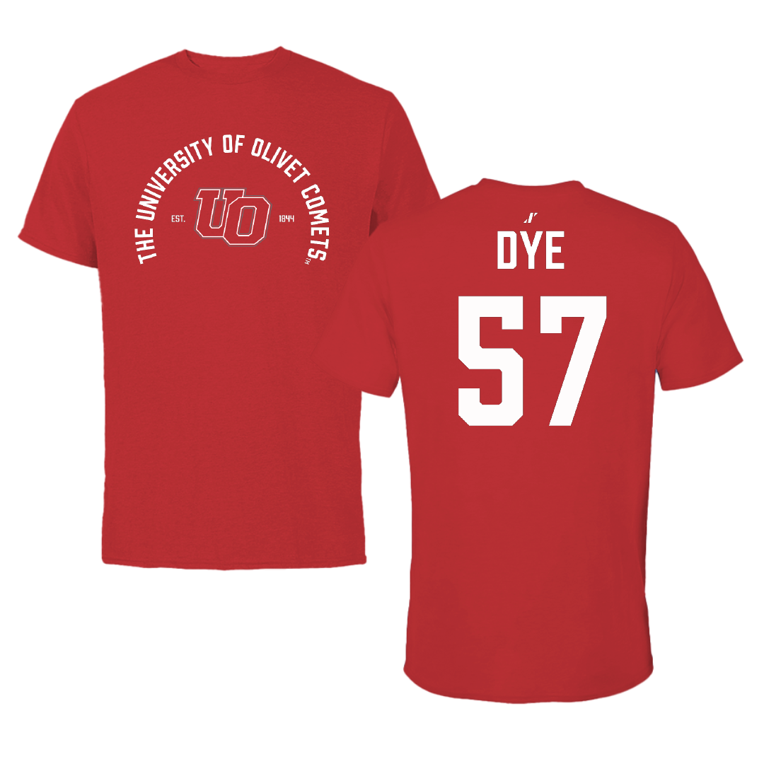The University of Olivet Football Red General Tee - #57 Lucas Dye