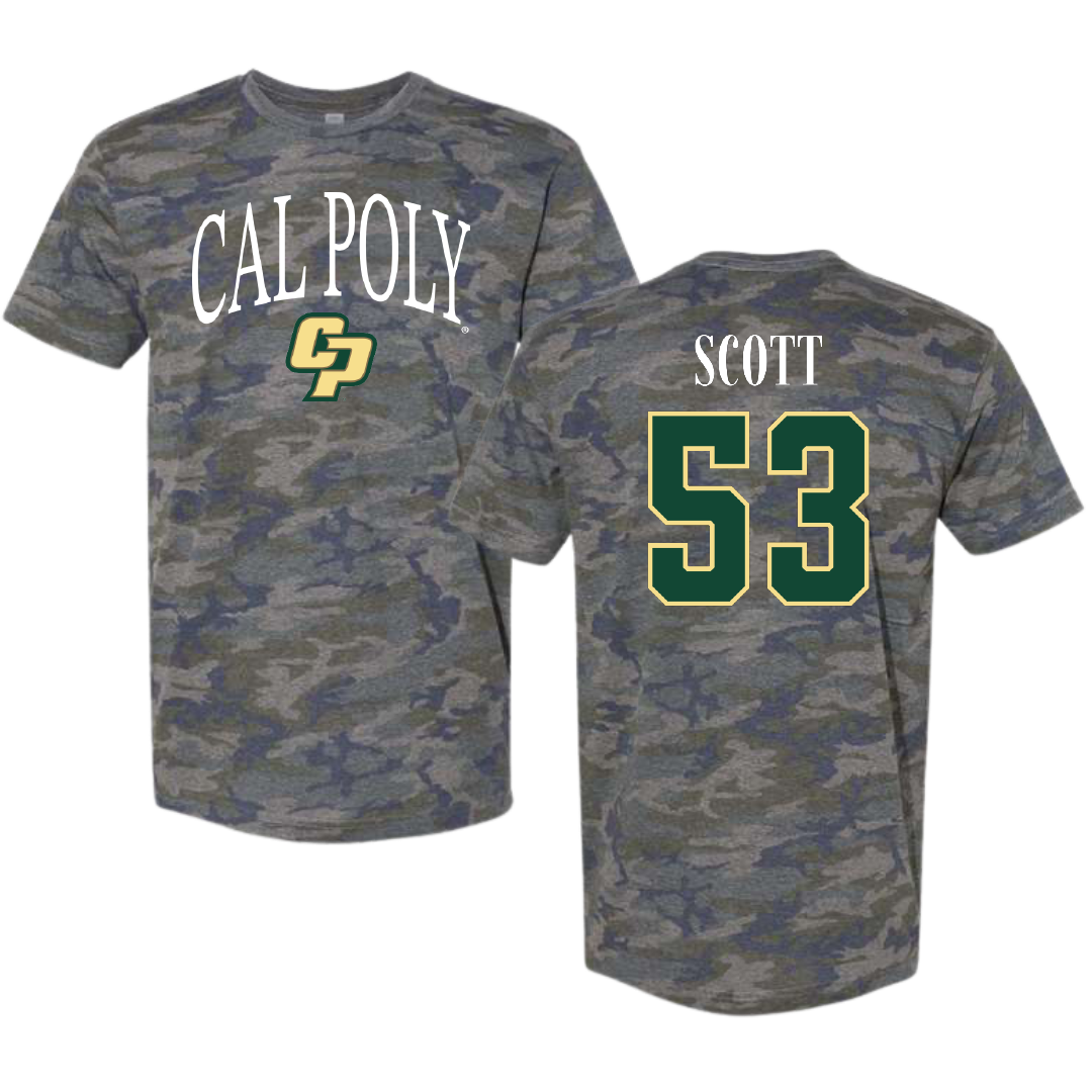 Cal Poly Volleyball Vintage Camo Tee - #53 Ella Scott
