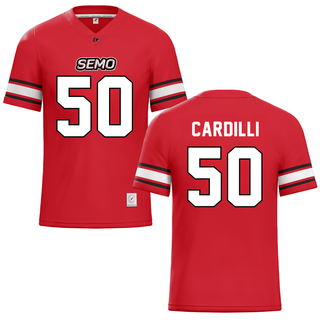 Southeast Missouri State University Red Football Jersey - #50 Mike Cardilli