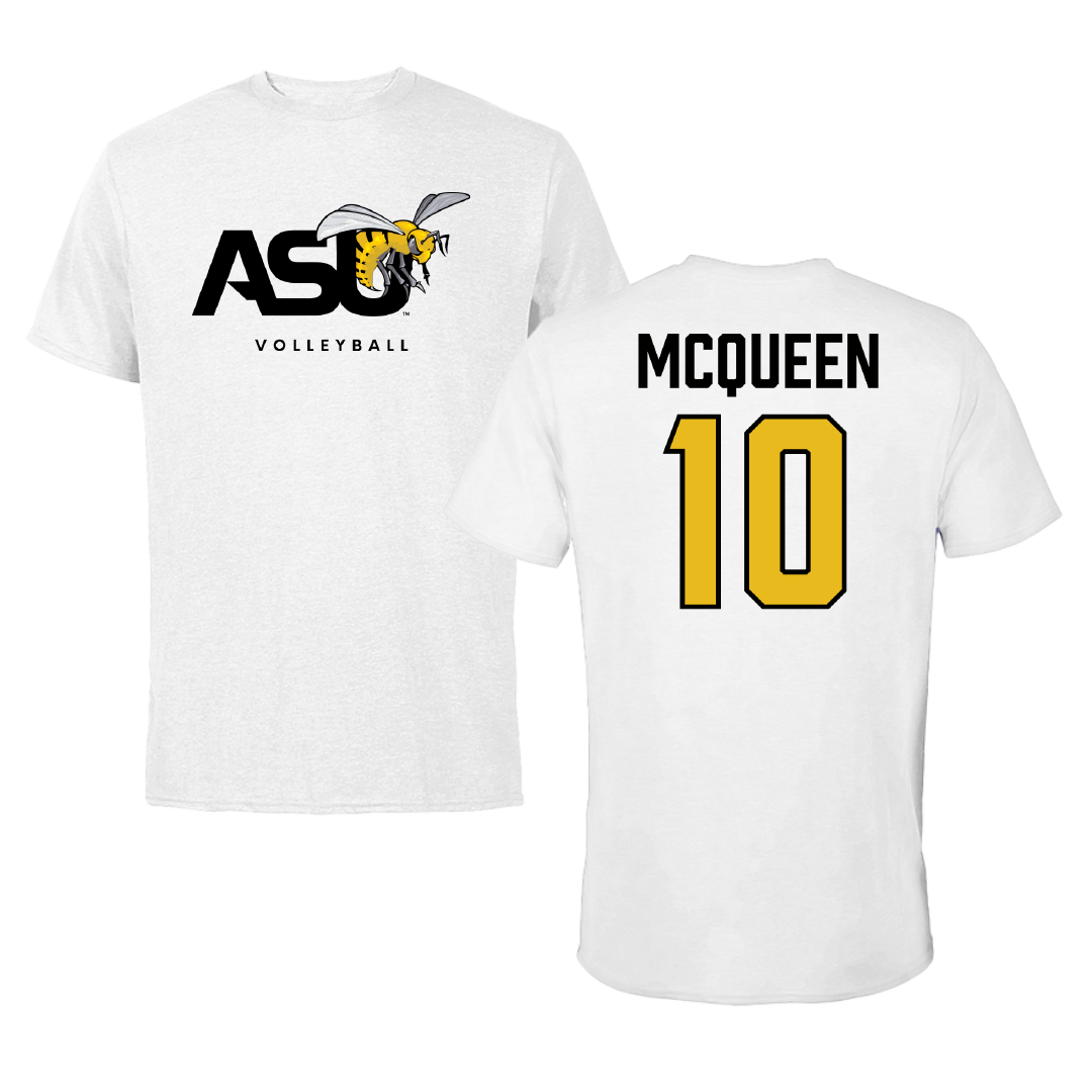 Alabama State University Volleyball (W) White ASU Tee - #10 Madisynne McQueen