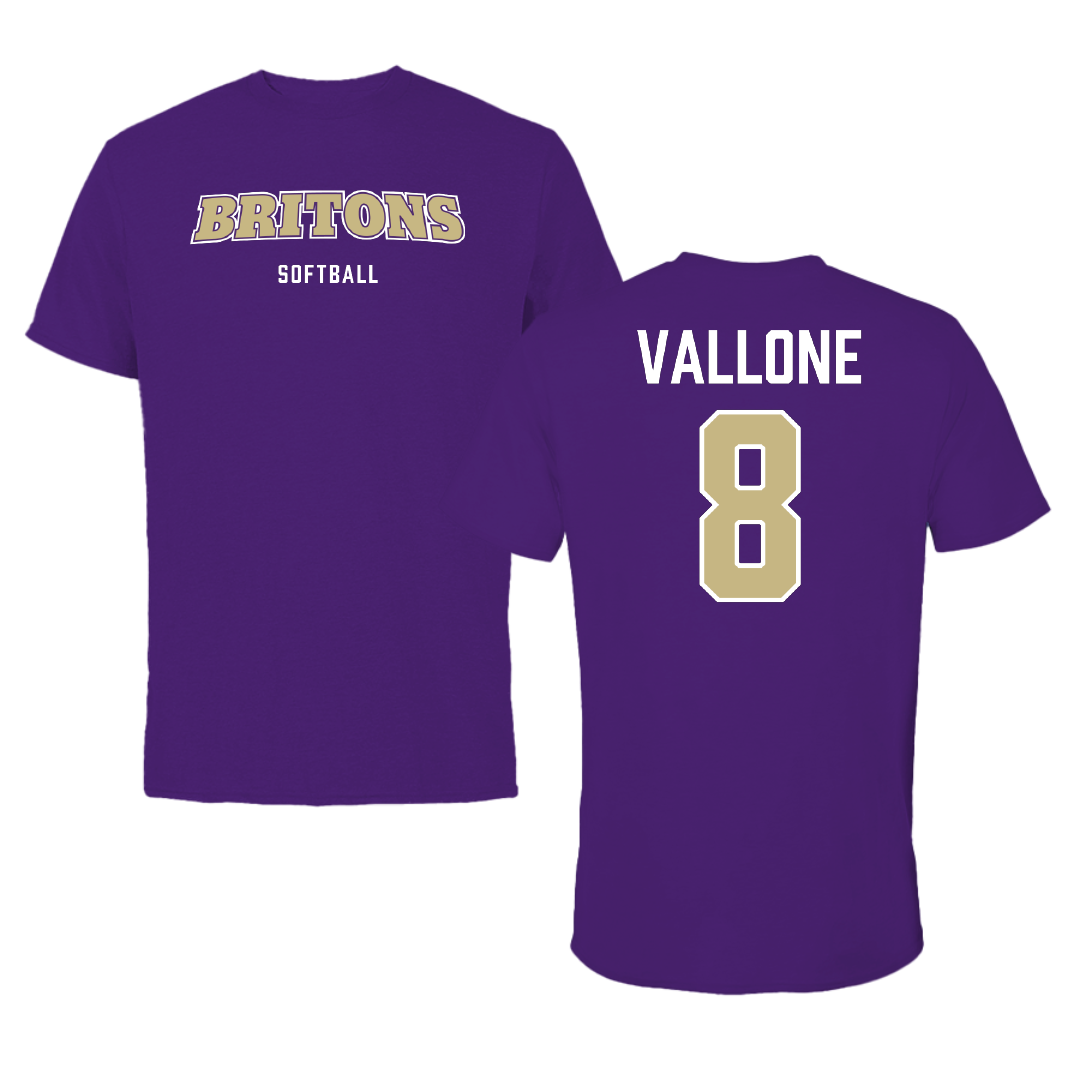 Albion College Softball Purple Tee - #8 Layla Vallone