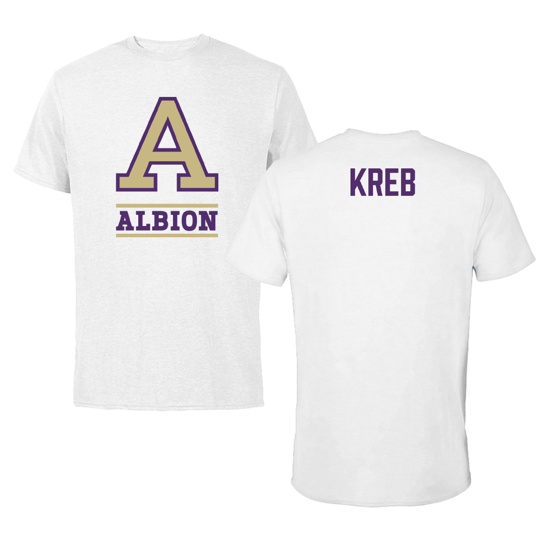 Albion College Swimming & Diving White Tee - Kaitlyn Kreb