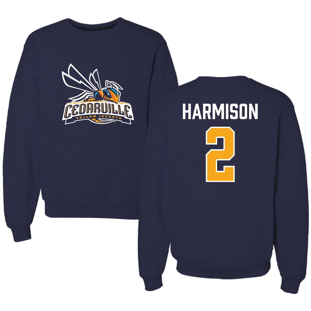 Cedarville University Basketball (M) Navy Crewneck - #2 Mikail Harmison
