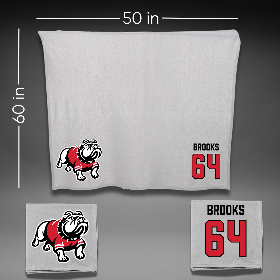 Gardner-Webb University Football Gray Blanket - #64 Gavin Brooks