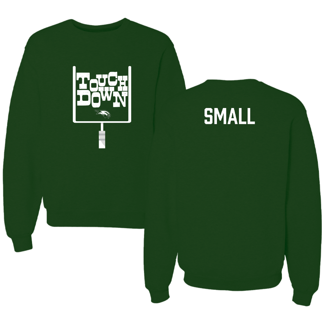 Wagner College Football Forest Green Touchdown Crewneck - Emmanuel Small