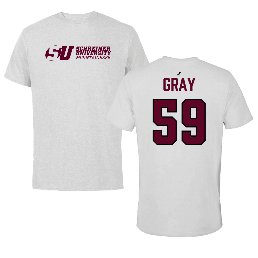 Schreiner University Baseball Light Gray Tee - #59 JT Gray