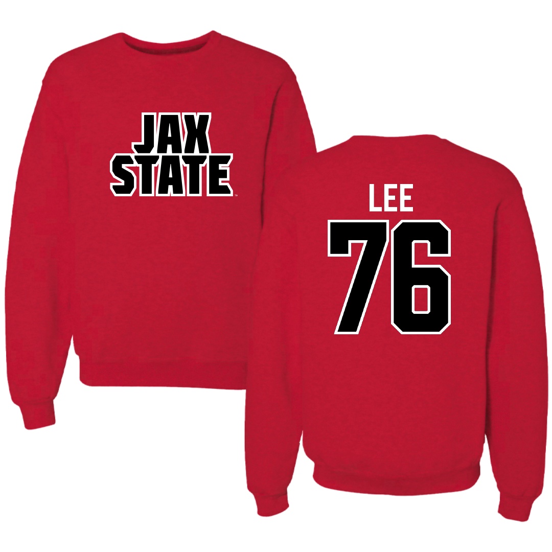 Jacksonville State University Football Red Crewneck - #76 Marvin Lee