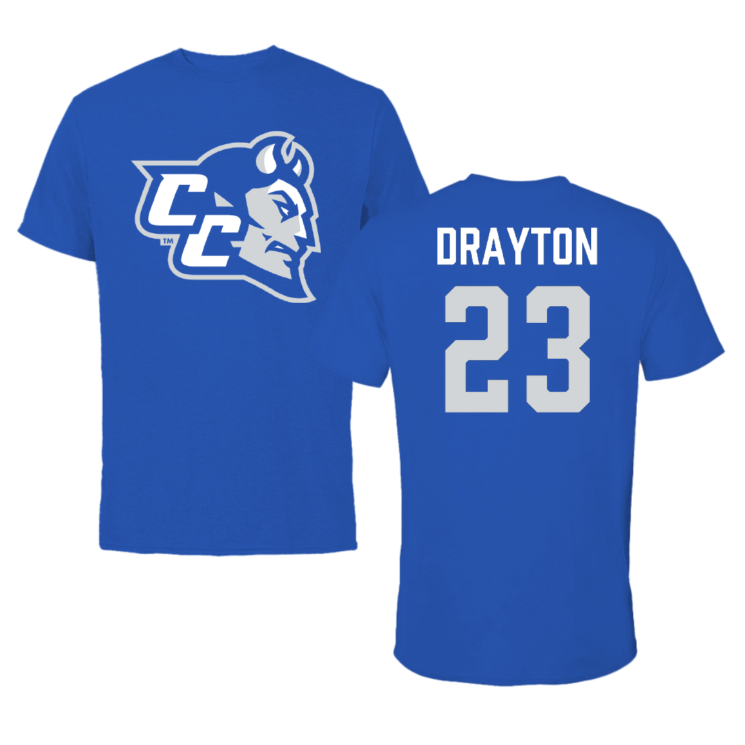Central Connecticut State University Soccer Blue Performance Tee - #23 Ryan Drayton