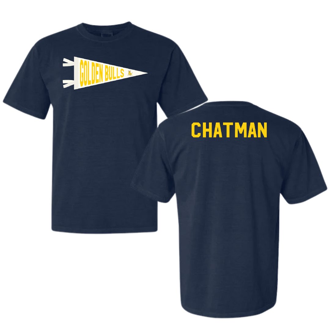 Johnson C. Smith University TF and XC Navy Pennant Comfort Colors Tee - Anthony Chatman