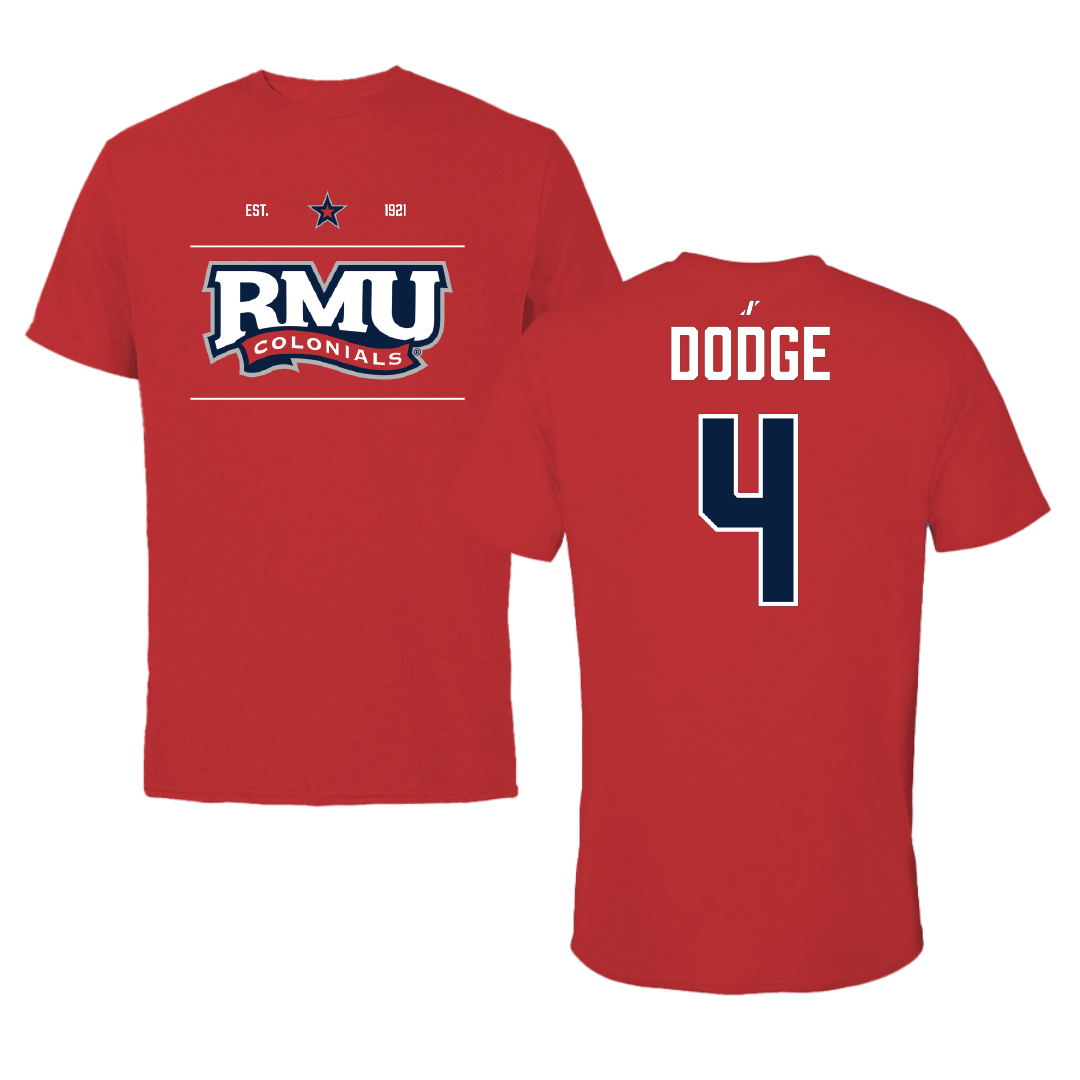 Robert Morris University Lacrosse (M) Red General Tee - #4 Brodin Dodge