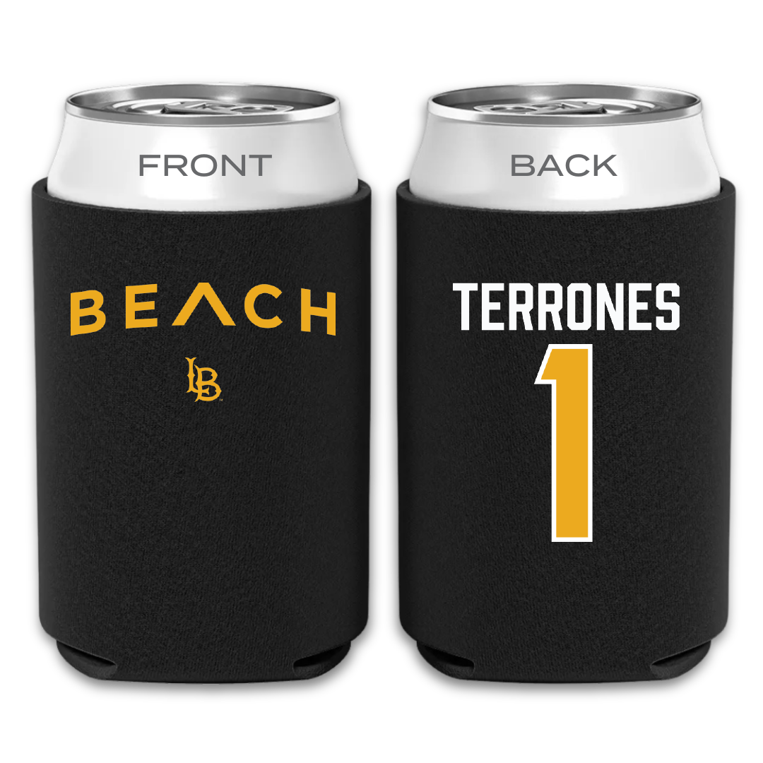 Long Beach State University Softball Black Can Cooler - #1 Malayna Terrones