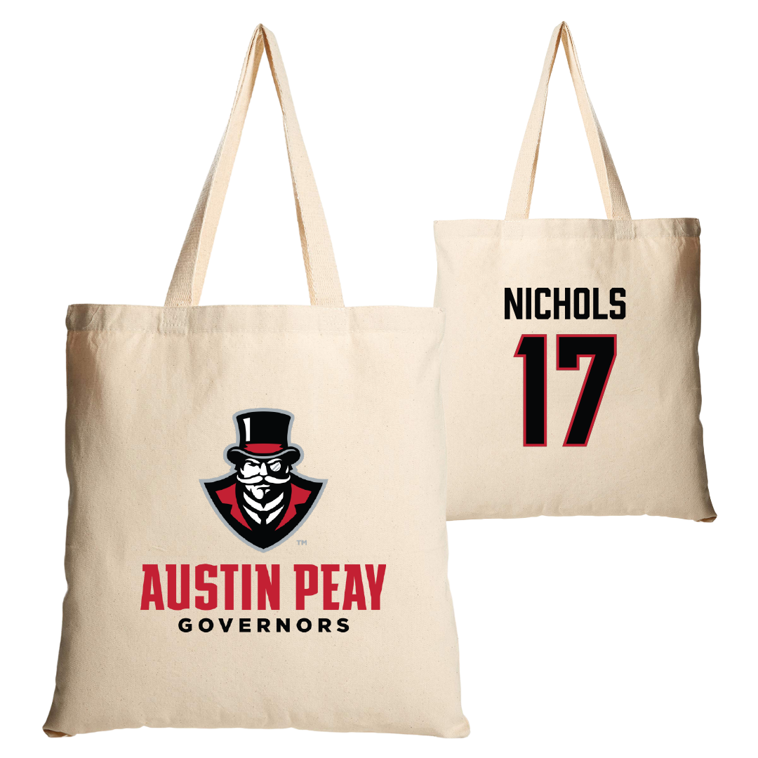 Austin Peay State University Softball Tan Canvas Tote Bag - #17 Emberly Nichols