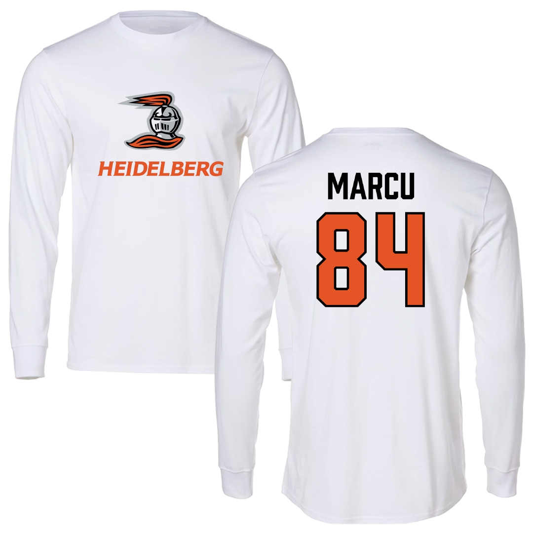 Heidelberg University Football White Long Sleeve - #84 Pat Marcu