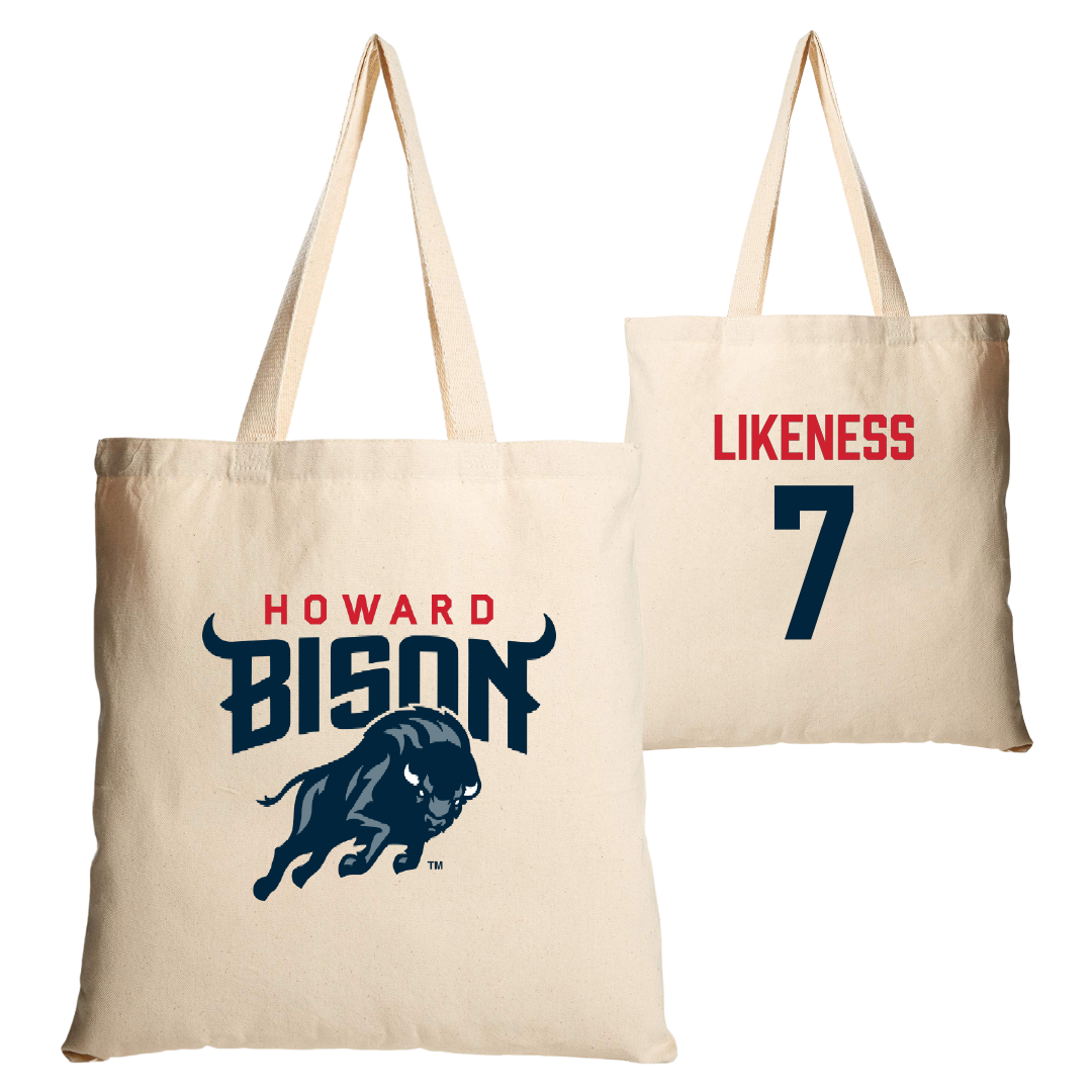 Howard University Softball Tan Canvas Tote Bag - #7 Caydence Likeness