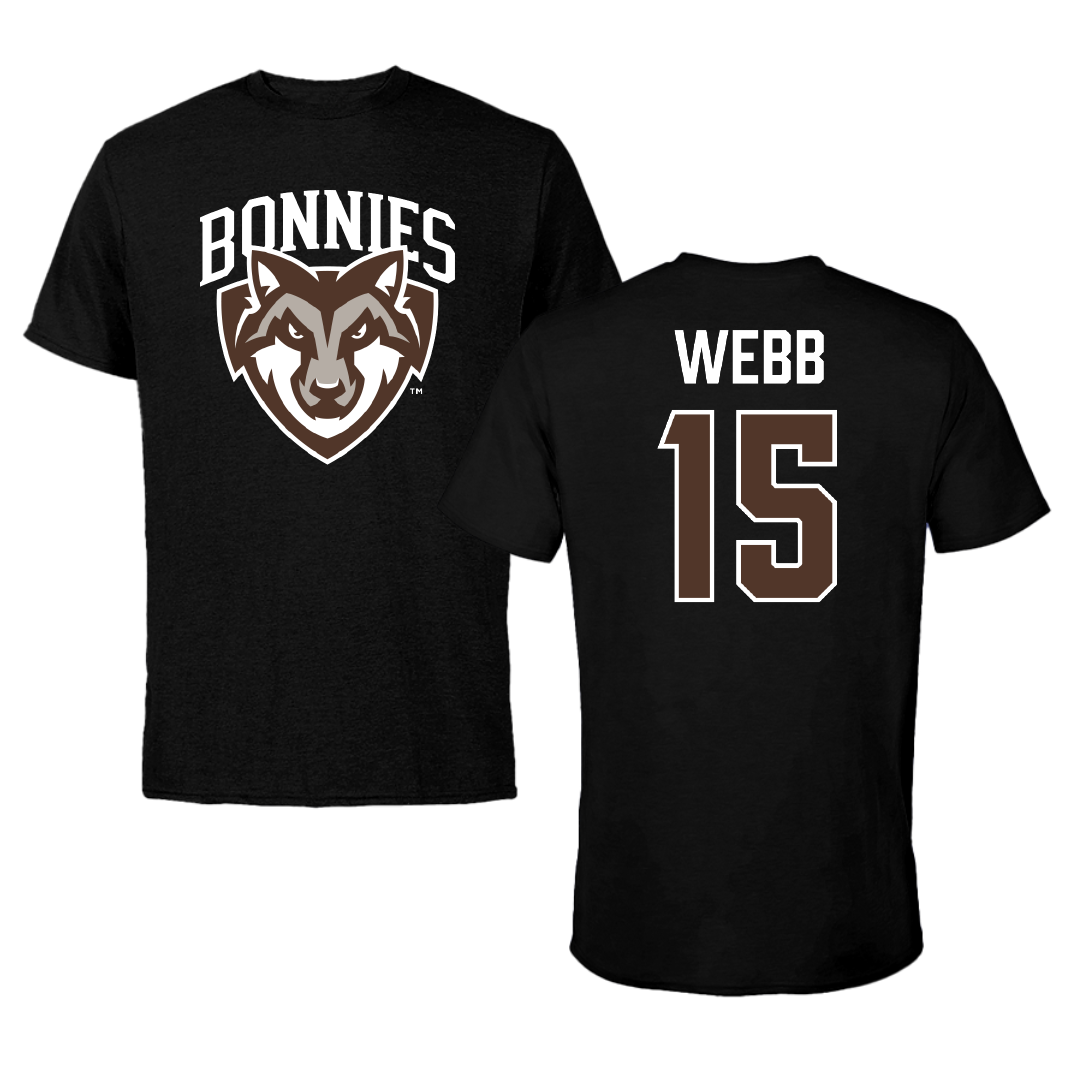 St. Bonaventure University Rugby (M) Black Performance Tee - #15 Koen Webb