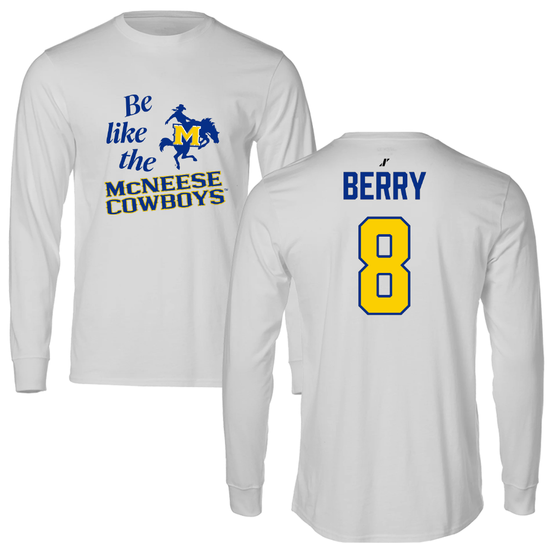 McNeese State University Basketball Light Gray Be Like Us Performance Long Sleeve - #8 Avari Berry